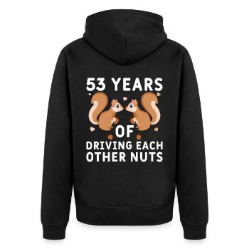 50th Wedding 50 Years Married Getting Married - Unisex Premium Organic Zip Hoodie - black - Back - Nico (187cm)