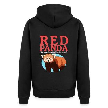 Panda roux | Panda Rouge Pandas Cadeau - Veste à capuche bio Premium Unisexe - noir - Dos - Nico (187cm)