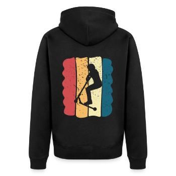 Scooter Stunt Scooter for Kids Retro - Unisex Premium Organic Zip Hoodie - black - Back - Nico (187cm)