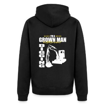 Excavator design for excavator operators - Unisex Premium Organic Zip Hoodie - black - Back - Nico (187cm)