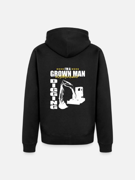Bagger Design für Baggerfahrer - Unisex Premium Bio Zip Hoodie - Schwarz