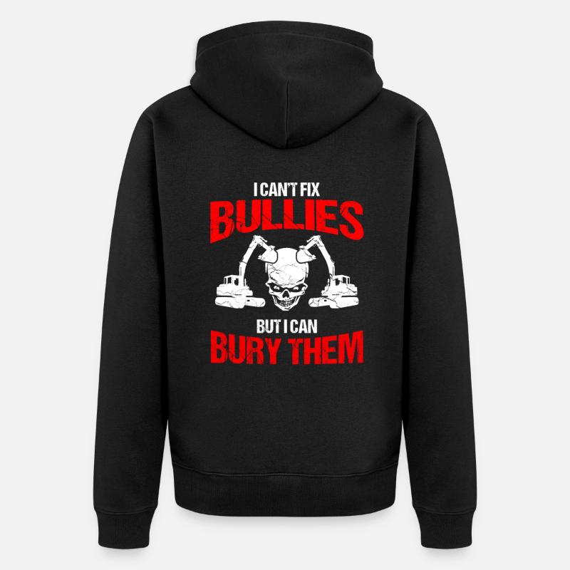 Bagger Design für Baggerfahrer - Unisex Premium Bio Zip Hoodie - Schwarz