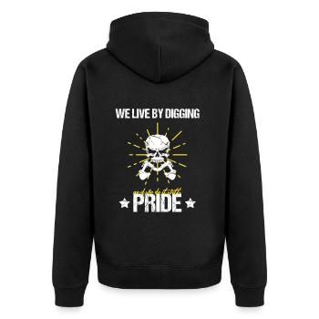 operator and heavy machinery operator - Unisex Premium Organic Zip Hoodie - black - Back - Nico (187cm)