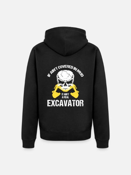 Baggerführer für Bagger und Sandbagger - Unisex Premium Bio Zip Hoodie - Schwarz