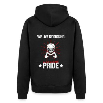 Heavy Equipment Operator and Excavator Operator Design - Unisex Premium Organic Zip Hoodie - black - Back - Nico (187cm)