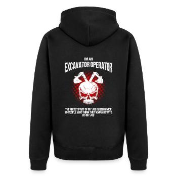 operator and heavy machinery operator - Unisex Premium Organic Zip Hoodie - black - Back - Nico (187cm)