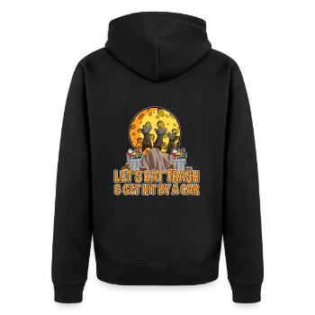 Opossum Spruch für Tierliebhaber und Possum - Unisex Premium Bio Zip Hoodie - Schwarz - Hinten - Nico (187cm)