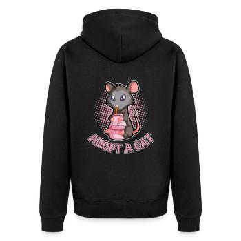 Opossum Spruch für Tierliebhaber und Possum - Unisex Premium Bio Zip Hoodie - Schwarz - Hinten - Nico (187cm)