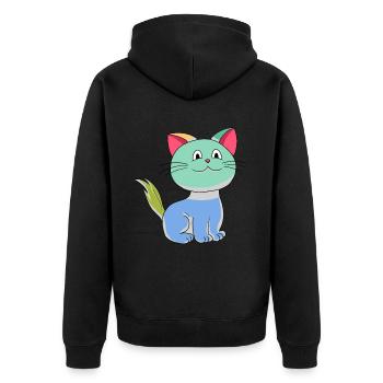 Cat Colorful Colorful Cats Fantasy Baby Kids - Unisex Premium Organic Zip Hoodie - black - Back - Nico (187cm)