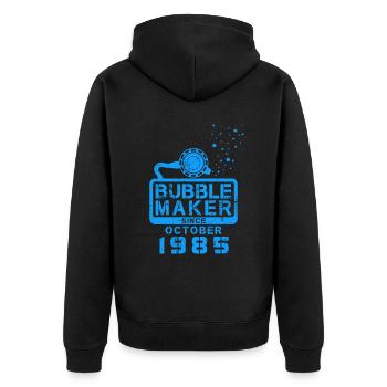 Plongeur Birthday Bubblemaker depuis octobre 1985 - Veste à capuche bio Premium Unisexe - noir - Dos - Nico (187cm)