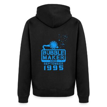 Plongeur Birthday Bubblemaker depuis septembre 1995 - Veste à capuche bio Premium Unisexe - noir - Dos - Nico (187cm)