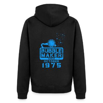 Plongeur Birthday Bubblemaker depuis octobre 1975 - Veste à capuche bio Premium Unisexe - noir - Dos - Nico (187cm)