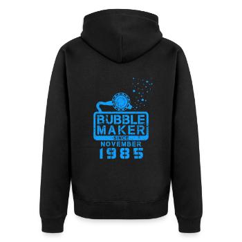 Plongeur Birthday Bubblemaker depuis novembre 1985 - Veste à capuche bio Premium Unisexe - noir - Dos - Nico (187cm)