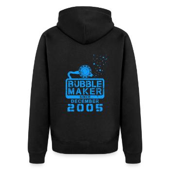 Plongeur Birthday Bubblemaker depuis décembre 2005 - Veste à capuche bio Premium Unisexe - noir - Dos - Nico (187cm)