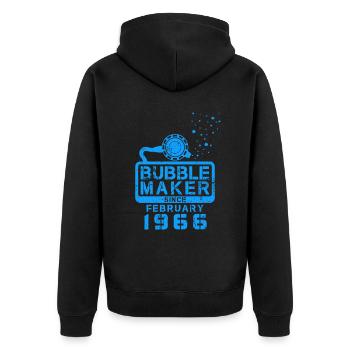 Plongeur Birthday Bubblemaker depuis février 1966 - Veste à capuche bio Premium Unisexe - noir - Dos - Nico (187cm)