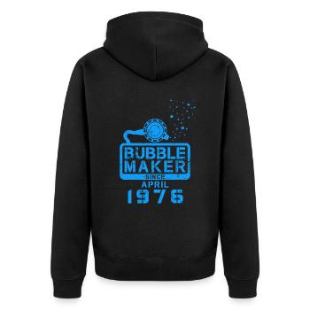Plongeur Birthday Bubblemaker depuis avril 1976 - Veste à capuche bio Premium Unisexe - noir - Dos - Nico (187cm)