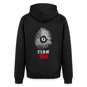 Billiards Pool Player Ball - Unisex Premium Bio Zip Hoodie - Schwarz - Hinten - Nico (187cm)