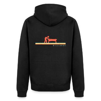 Billiards Pool Player Ball Retro - Unisex Premium Organic Zip Hoodie - black - Back - Nico (187cm)