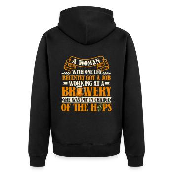 Bière artisanale Bière artisanale drôle - Veste à capuche bio Premium Unisexe - noir - Dos - Nico (187cm)