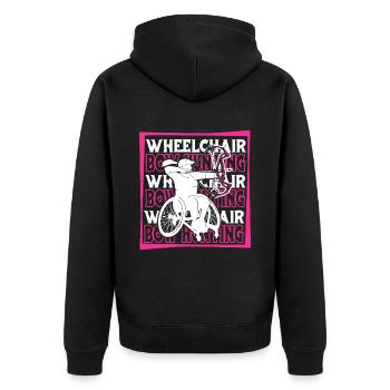 Bowhunting Bow Hunter Wheelchair - Unisex Premium Organic Zip Hoodie - black - Back - Nico (187cm)