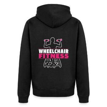 Fitness wheelchair - Unisex Premium Organic Zip Hoodie - black - Back - Nico (187cm)
