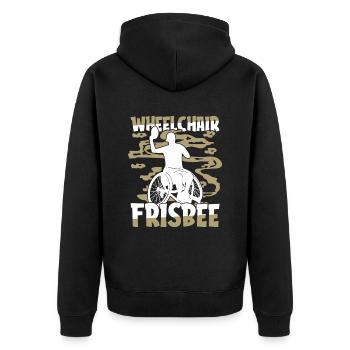 Frisbee Fauteuil roulant - Veste à capuche bio Premium Unisexe - noir - Dos - Nico (187cm)