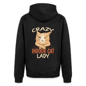 Crazy Indoor Cat Lady - Veste à capuche bio Premium Unisexe - noir - Dos - Nico (187cm)
