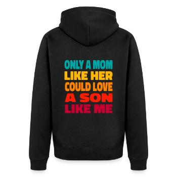 Maman Mère Drôle - Veste à capuche bio Premium Unisexe - noir - Dos - Nico (187cm)