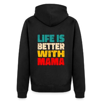 Maman murmure La vie est meilleure avec ma maman - Veste à capuche bio Premium Unisexe - noir - Dos - Nico (187cm)