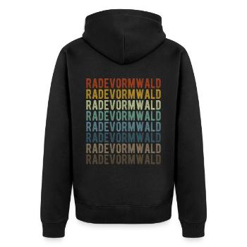Radevormwald Town Retro Vintage - Veste à capuche bio Premium Unisexe - noir - Dos - Nico (187cm)