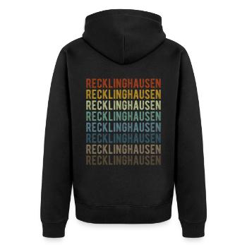 Recklinghausen City Retro Vintage - Unisex Premium Organic Zip Hoodie - black - Back - Nico (187cm)