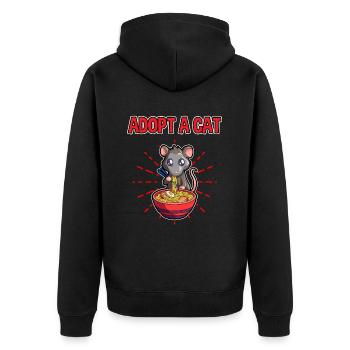 Opossum Spruch für Tierliebhaber und Possum - Unisex Premium Bio Zip Hoodie - Schwarz - Hinten - Nico (187cm)