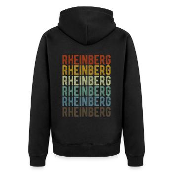 Rheinberg City Retro Vintage - Unisex Premium Organic Zip Hoodie - black - Back - Nico (187cm)