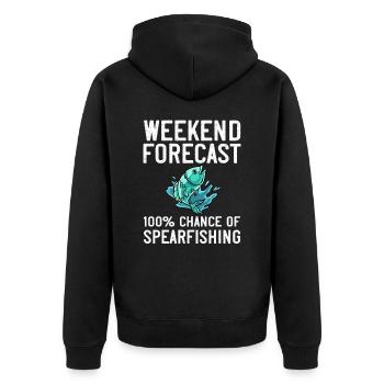 Speerfischen Speerfischer Fische Speer Fischer - Unisex Premium Bio Zip Hoodie - Schwarz - Hinten - Nico (187cm)