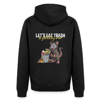 Possum design for opossum lovers and possum - Unisex Premium Organic Zip Hoodie - black - Back - Nico (187cm)