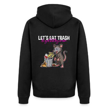Opossum saying for animal lovers and possum - Unisex Premium Organic Zip Hoodie - black - Back - Nico (187cm)