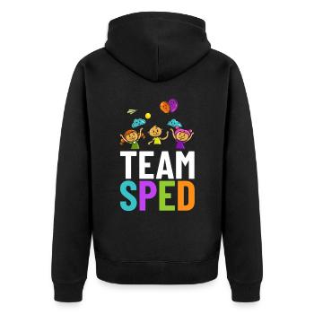 Special education Special education Promoting special needs - Unisex Premium Organic Zip Hoodie - black - Back - Nico (187cm)