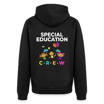 Special education Special education Promoting special needs - Unisex Premium Organic Zip Hoodie - black - Back - Nico (187cm)