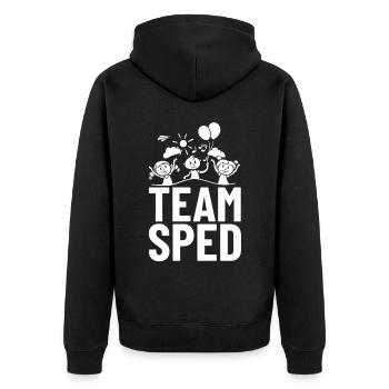 Special education Special education Promoting special needs - Unisex Premium Organic Zip Hoodie - black - Back - Nico (187cm)