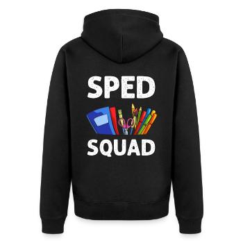 Special education Special education Promoting special needs - Unisex Premium Organic Zip Hoodie - black - Back - Nico (187cm)