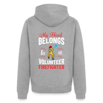 Pompiers volontaires - Veste à capuche bio Premium Unisexe - gris chiné - Dos - Nico (187cm)