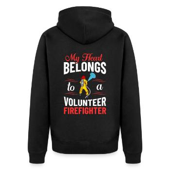Pompiers volontaires - Veste à capuche bio Premium Unisexe - noir - Dos - Nico (187cm)