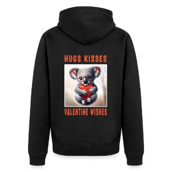 Câlins Bisous et souhaits Valentin - Veste à capuche bio Premium Unisexe - noir - Dos - Nico (187cm)