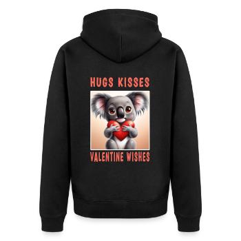 Câlins Bisous et souhaits Valentin - Veste à capuche bio Premium Unisexe - noir - Dos - Nico (187cm)