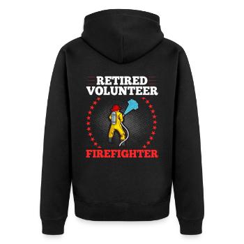 Pompiers volontaires - Veste à capuche bio Premium Unisexe - noir - Dos - Nico (187cm)