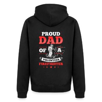 Pompiers volontaires - Veste à capuche bio Premium Unisexe - noir - Dos - Nico (187cm)