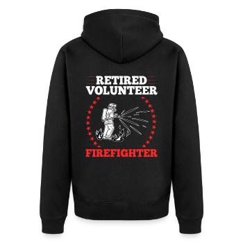 Pompiers volontaires - Veste à capuche bio Premium Unisexe - noir - Dos - Nico (187cm)
