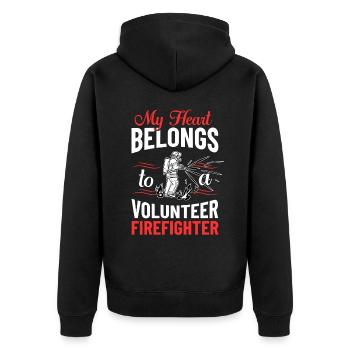 Pompiers volontaires - Veste à capuche bio Premium Unisexe - noir - Dos - Nico (187cm)