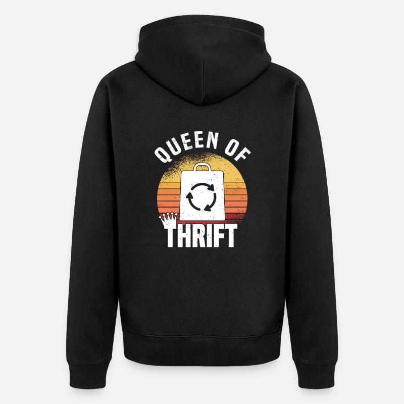 Secondhandladen Secondhand Öko Hipster Gebraucht - Unisex Premium Bio Zip Hoodie - Schwarz