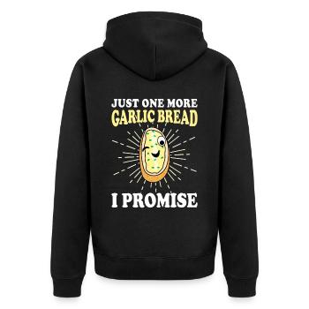 Funny only a garlic bread - Unisex Premium Organic Zip Hoodie - black - Back - Nico (187cm)